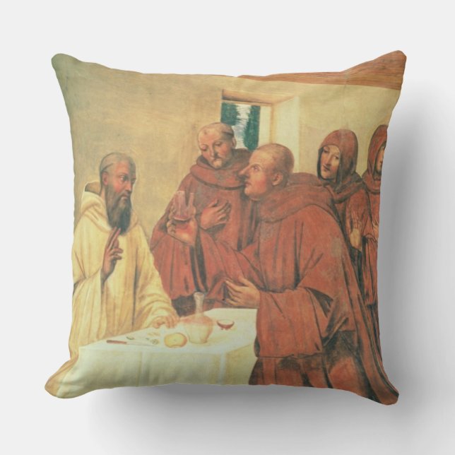 Taking Communion, from the Life of St. Benedict (f Throw Pillow (Front)