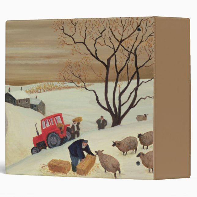 Taking Hay to the Sheep by Tractor 3 Ring Binder (Back/Spine)