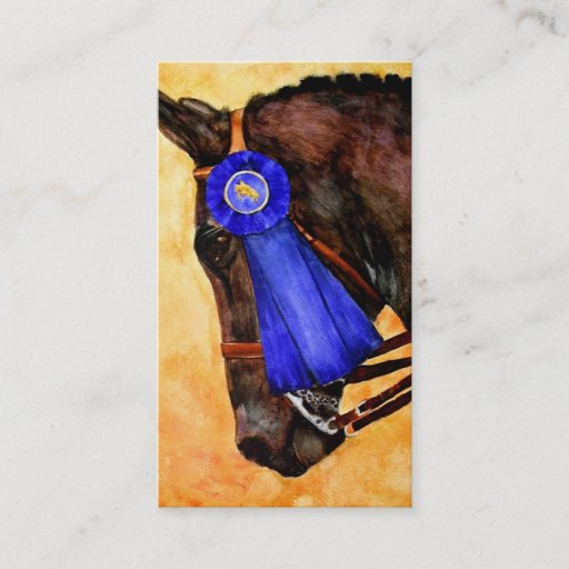 Customizable Taking Home the Blue (Horse) Business Cards