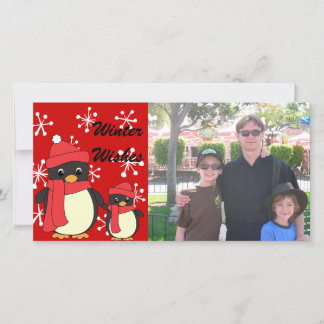 Taking Little Penguin for a Walk Holiday Card