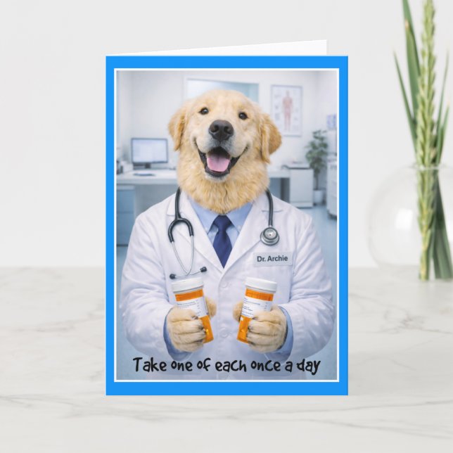 Taking Pills Get Well Card PA-1 (Front)