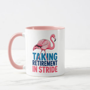 Taking Retirement in Stride Flamingo Beach Theme Mug