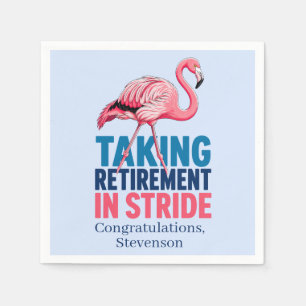 Taking Retirement in Stride Funny Custom Flamingo  Napkins