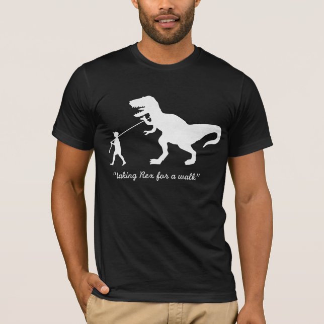 taking Rex for a walk T-Shirt - Customized (Front)