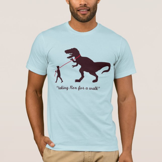 taking Rex for a walk T-Shirt - Customized (Front)