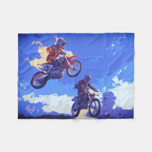 Taking the Lead _ Motocross Racers Fleece Blanket