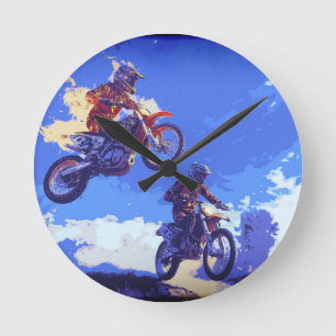 Taking the Lead - Motocross Racers Round Clock