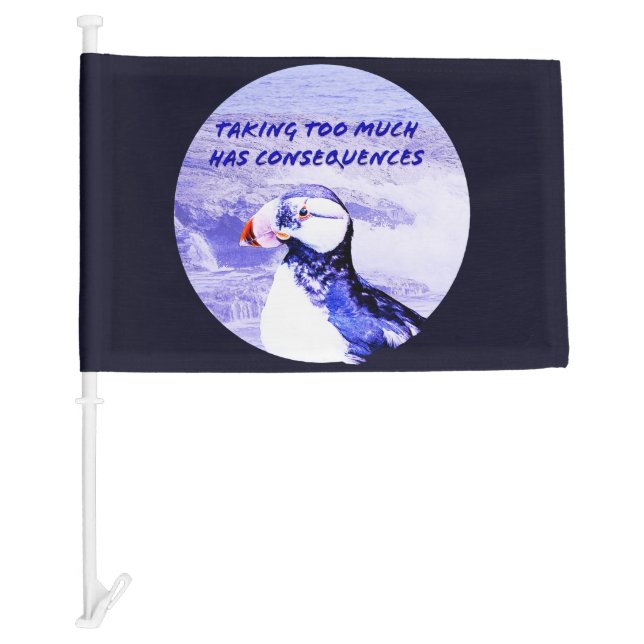 Taking Too Much Has Consequences Car Flag (Front)