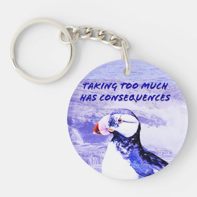 Taking Too Much Has Consequences Keychain (Front)
