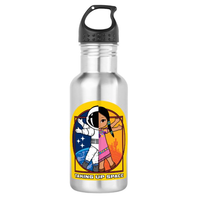 Taking Up Space Logo Stainless Steel Water Bottle (Front)