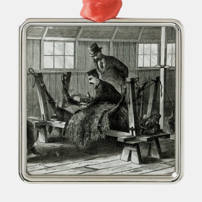 Taking virus from the calf metal ornament (Front)