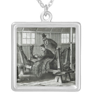 Taking virus from the calf silver plated necklace
