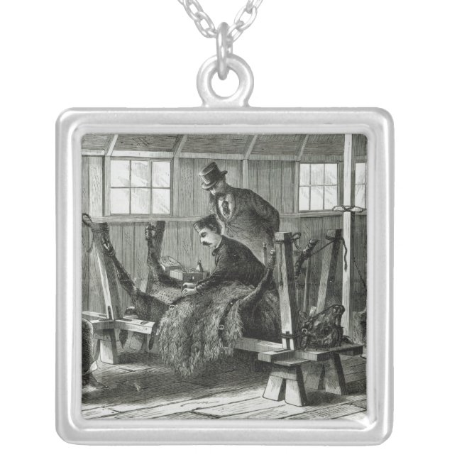 Taking virus from the calf silver plated necklace (Front)