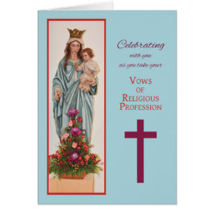 Taking Vows, Nun, Mary Holding Baby Jesus with Flo Cards