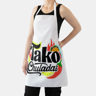 Tako Chuladas Fun Mexican Food All-Over Print Apro Apron