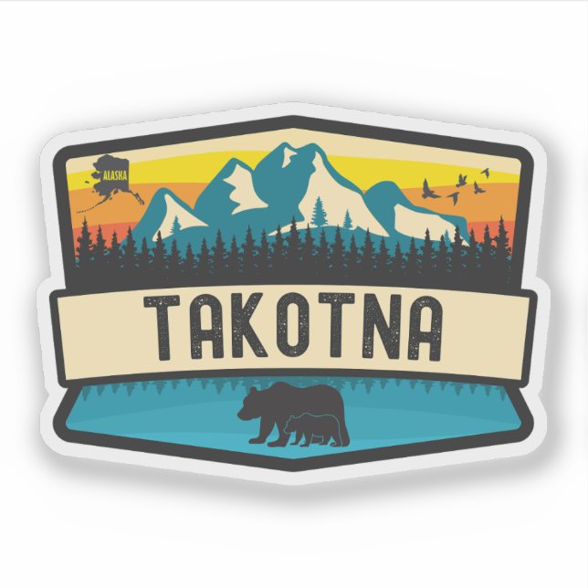 Takotna, Alaska Sticker (Front)