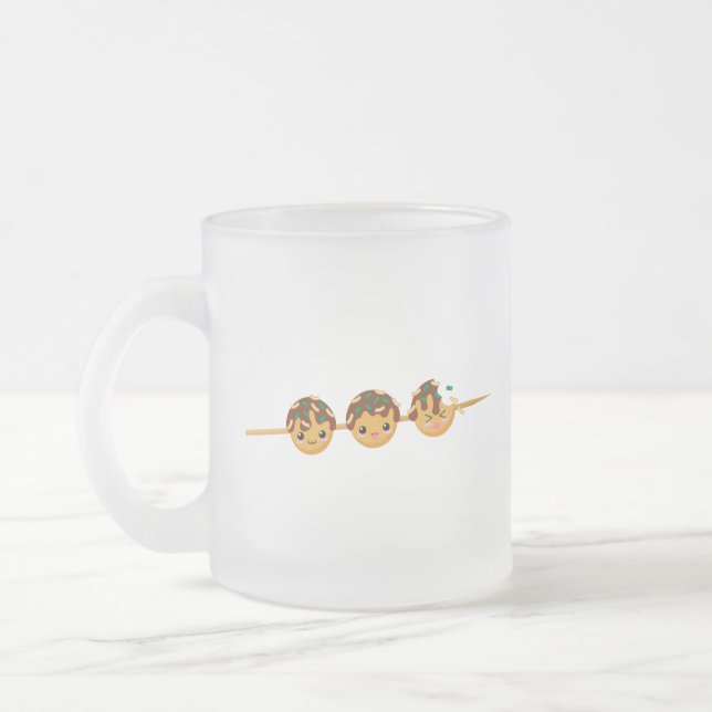 Takoyaki Frosted Glass Coffee Mug (Left)