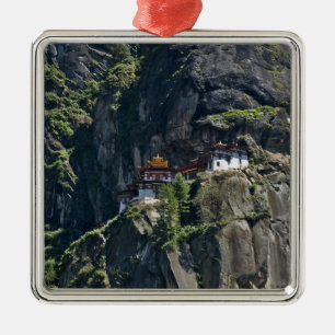 Taktsang Monastery on the cliff, Paro, Bhutan Metal Ornament