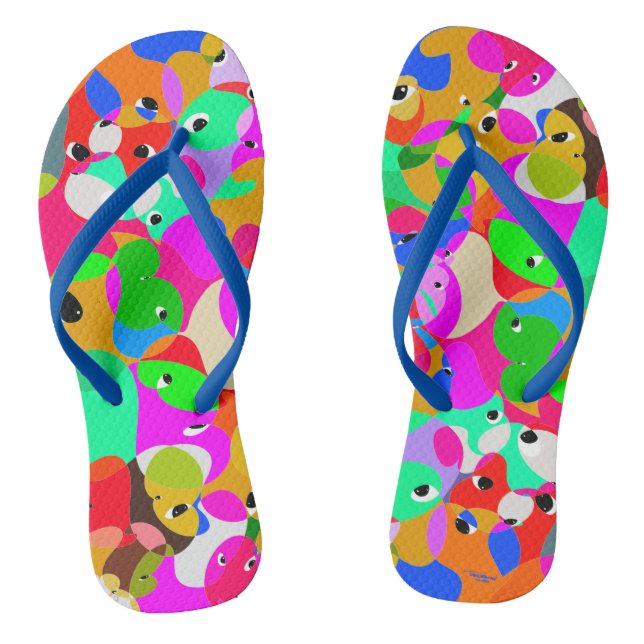 TAKUROMAN「Friends 2」 Flip Flops (Footbed)
