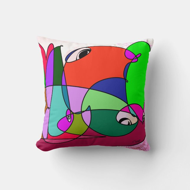 TAKUROMAN「Friends 6」クッション Throw Pillow (Front)