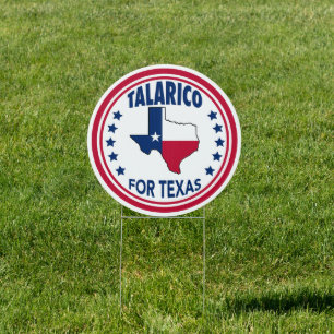 Talarico for Texas Red White Blue Circle Yard Sign