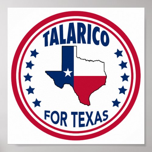 Talarico for Texas Red White Blue Election Poster