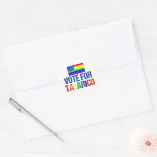 Talarico Rainbow American Flag 2026 Election Classic Round Sticker