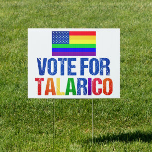 Talarico Rainbow American Flag 2026 Election Yard Sign