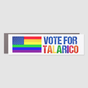 Talarico Rainbow American Flag Election Bumper Car Magnet