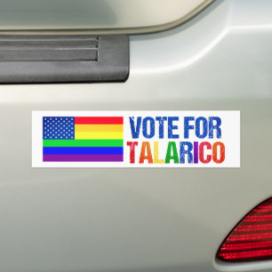 Talarico Rainbow American Flag Election Bumper Sticker