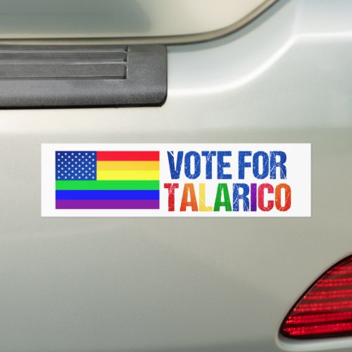 Talarico Rainbow American Flag Election Bumper Sticker