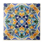 Talavera azulejo blue tile favors vintage Mexican<br><div class="desc">Blue and brown colorful vintage Mexican talavera azulejo tiles ceramic tile wedding favors bridal shower favors party favors home decor gifts for her wedding gifts for any occasion gifts for mom dinning table decor wedding reception decor bridal shower table decor Mexican party table decor home decor gifts</div>
