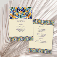 Talavera azulejo blue tile Mexican wedding details
