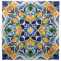 Talavera azulejo blue tile vintage Mexican pattern