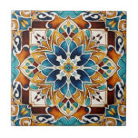 Talavera azulejo vintage Mexican wedding favors Ceramic Tile<br><div class="desc">Teal Blue and brown colorful vintage Mexican wedding favors talavera azulejo tiles wedding table decor practical favor gifts home decor gifts for home home decor gifts</div>