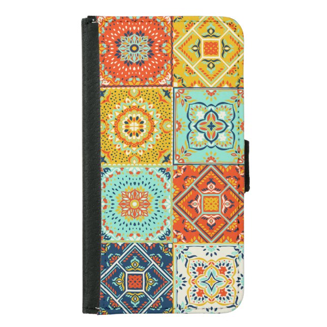 Talavera, Azulejos, Turkish mosaic wallpaper. Samsung Galaxy Wallet Case (Front)
