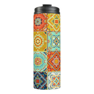 Talavera, Azulejos, Turkish mosaic wallpaper. Thermal Tumbler