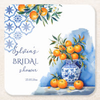 Talavera blue citrus bridal shower favors