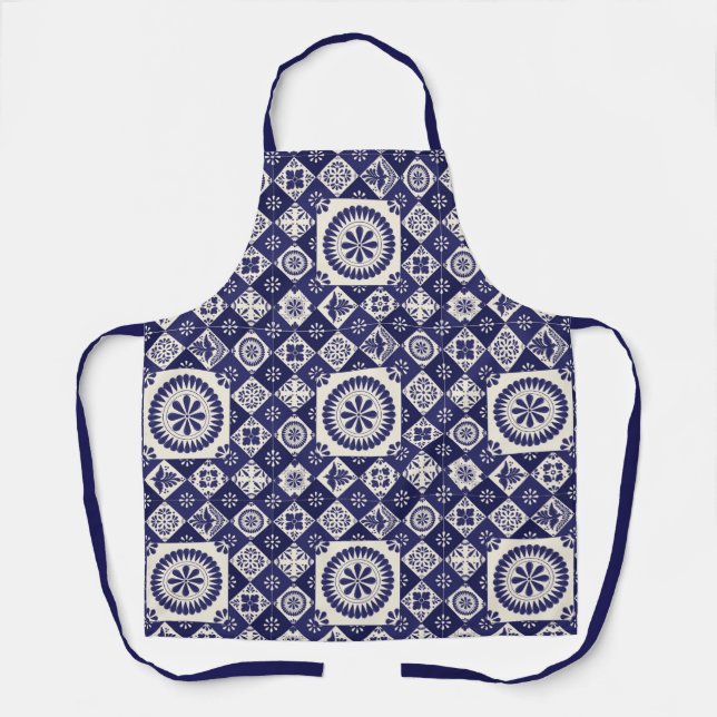 Talavera Blue Tile Apron (Front)