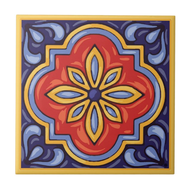 Talavera Ceramic Tile-1 Ceramic Tile (Front)