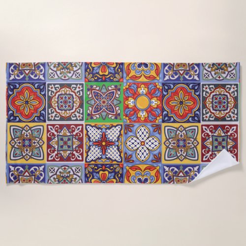 Talavera Design_1 Beach Towel