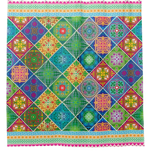 Talavera Design-2 Shower Curtain (Front)
