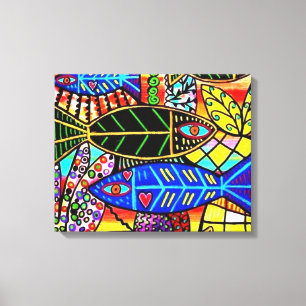 Talavera Fish In Love Canvas Print