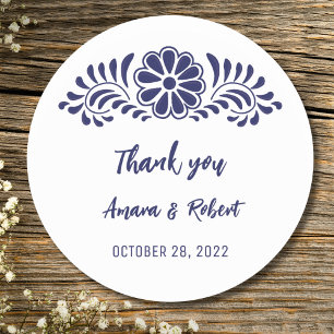 TALAVERA FLOWER CLASSIC ROUND STICKER