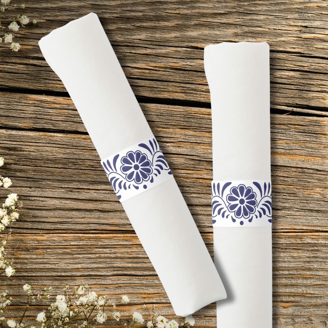 TALAVERA FLOWER CLASSIC ROUND STICKER NAPKIN BANDS (Creator Uploaded)