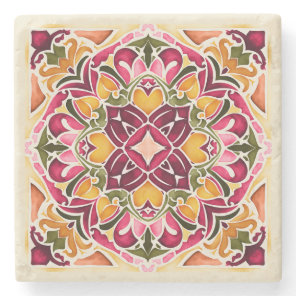 Talavera fuchsia tile vintage wedding favors stone coaster