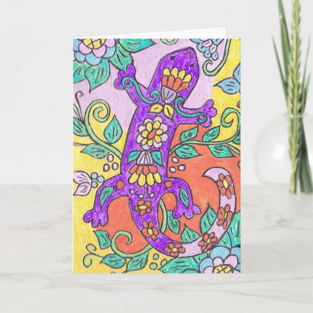 Talavera Gecko Greeting Card (Front)