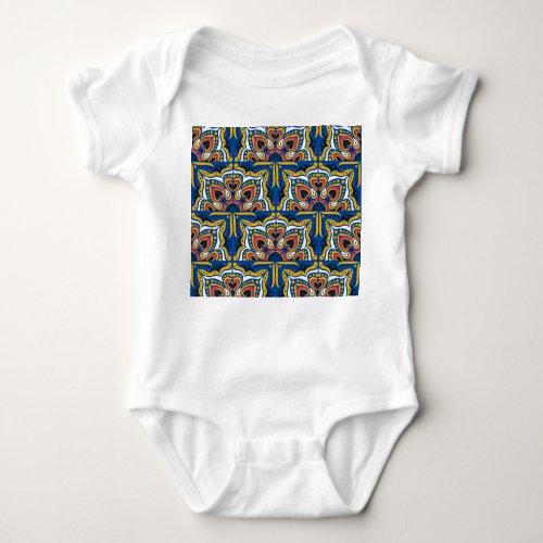 Talavera Indian Mosaic Ceramic Seamless Baby Bodysuit