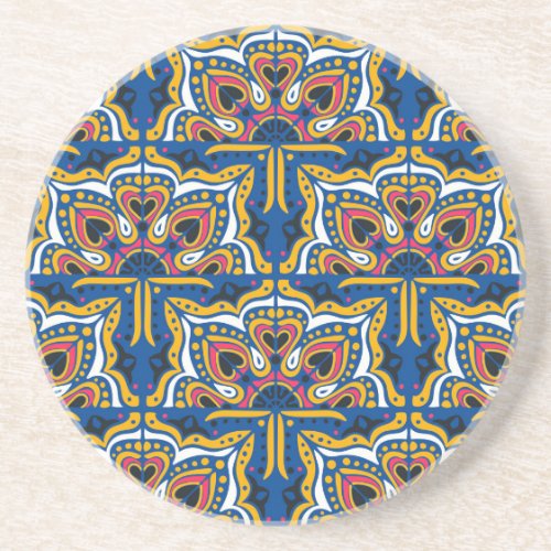 Talavera Indian Mosaic Ceramic Seamless Coaster