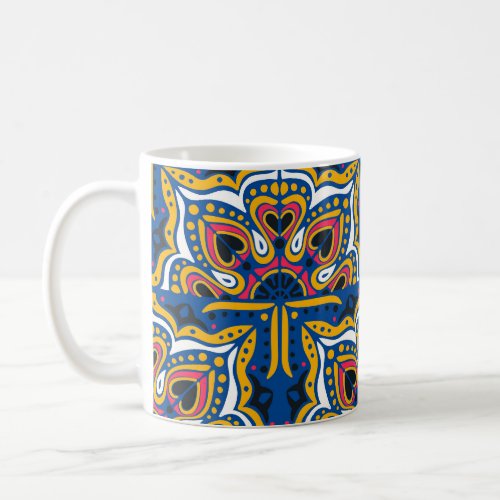 Talavera Indian Mosaic Ceramic Seamless Coffee Mug